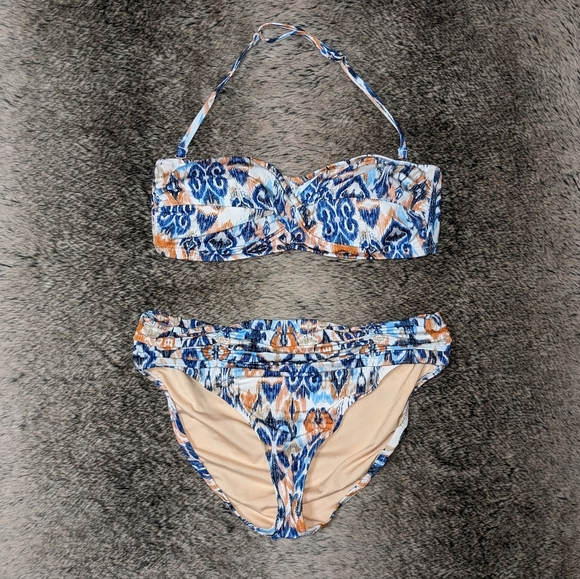 Garnet Hill Ikat Multi Bandeau Bikini 6 - Picture 1 of 7